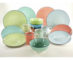 CreaTable - 17362 - Mediterran - Service de table de 16 pièces