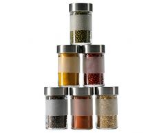 IKEA dROPPaR set de 10 pot à épices en verre et acier inoxydable