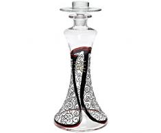 Carafe en verre, Carafe à décanter, Carafe à whisky, Carafe à vin/liqueur, Collection "CORSAGE", 31,5 cm, fait et peint 3D à main, style moderne (ArtGlass powered by CRISTALICA)