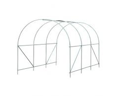 Outsunny Serre de Jardin Tunnel de Culture Serre Potager 7m² Bâche PE Anti-UV Tube Acier 6 Fenêtres 3.5 x 2x 2m Blanc Neuf 72