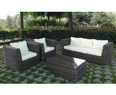 Baidani salon de jardin lounge en rotin funky