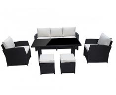 Salon de jardin Meubles Havanna en noir salon meubles de jardin lounge en polyrotin de jet line