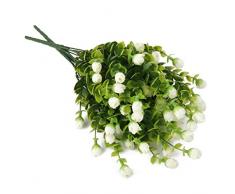 2Pcs 6-Branches Eucalyptus Plante Artificielle Fleurs Décoration pour Bureau Maison - Blanc