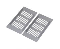 bqlzr Argent Carré en Alliage d'Aluminium respirant Ventilation Pont Plaque Grille d'aération pour armoire placard Lot de 2, argent