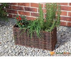 Carré potager osier rectangulaire - H25x50x20cm