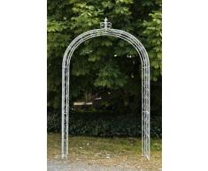 CLP Grande arche à rosiers SUN revêtue de fer, gloriette de jardin, matériel de qualité supérieure, 6 couleurs au choix blanc antique