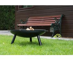 Braséro de jardin Robusta - Ø60 x 20cm e 3,5mm gros acier - couleur noire