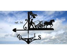 Weathervanes Girouette Motif: laboureur à cheval