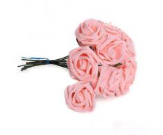 SODIAL(R) Plante artificielle Bouquet de fleurs rose Rose mousse Decoration PE Mariage Mariee