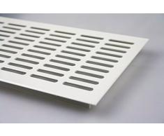 Grille de ventilation en aluminium plaque d'âme Ventilation 130 mm x 300 mm en diverses couleurs - Blanc Enduit de poudre