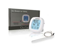 OuTera Thermomètre de Cuisine Thermomètre numérique avec Sonde remplaçable en Acier Inoxydable pour tous les Cuissons Des Aliments, Barbecue, Grillades, four Viande Steak etc Thermomètre à Viande avec un grand écran LCD