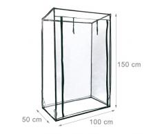 Relaxdays 10020027_344 Serre de jardin à tomates TOMMY Tente pour plantes Protection des légumes Toit abri hiver 150 x 100 x 50 cm PVC housse résistante fleurs