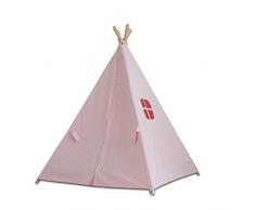 Tente Indien Tipi En Coton Quatre Pides Pour Enfant Maisonnette De Jeu (Rose)