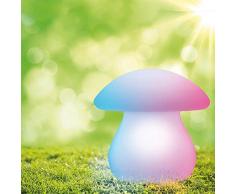 Borne solaire Fungi, 50 lumens, lumière blanche et multi-color