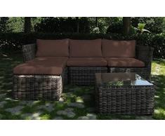 Baidani salon de jardin lounge en rotin grace