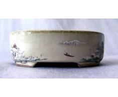 Bonsai pot ovale avec peinture winterschale - 12 cm