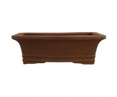 Pot à bonsaï 29x22.5x8cm brun rectangulaire en grès