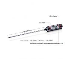 Habor Thermomètres de Cuisine Electronique, Digital Thermomètre Numerique Sonde Inox, idéal pour Rôtir immédiatement, Cuisine, Barbecue/ BBQ, Pâtisserie, Baby alimentaire, etc.