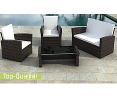 Jet-Line Le Havre Ensemble meubles de jardin style lounge en rotin Marron