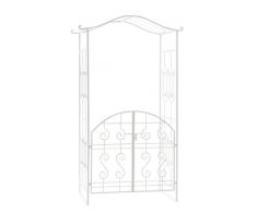 CLP Arche de Jardin exclusive avec portillon ASTIA en métal, Hauteur 220 cm, Largeur 110 cm, Gloriette jardin, plusieurs couleurs au choix blanc