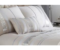 Broadway Scatter Boudoir à paillettes moderne nouveau coussin rectangulaire garni, Polyester, Beige, 32 x 50 cm