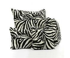 NEW africain Motif peau Animal Safari Wild Zèbre Noir Blanc Motif Tissu imitation fourrure doux coussins – Rectangle Taille 50 cm x 30 cm
