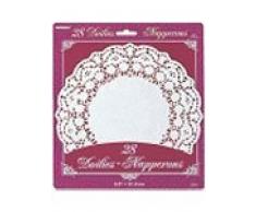 Unique Lot de 28 napperons Blanc 21,5 cm