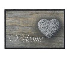 HMT 555004 Paillasson Welcome Stone Coeur Polyamide Multicolore 50 x 75 cm