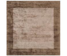 Tapis contemporain design Barrow BORDER carré 160X160cm BB02 CHOCO MOCHA 100% Viscose