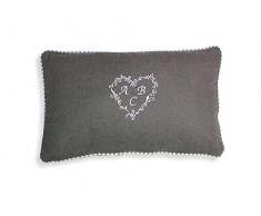 Soleil d'Ocre 547649 Alpha Coussin Rectangle Coton Gris 30 x 50 cm