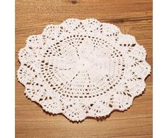 Main Floral Crochet Coasters Coton Beige Handmade napperon napperon Coupe Mat 25CM