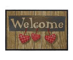 HMT 555001 Paillasson Welcome Coeurs Polyamide Multicolore 50 x 75 cm