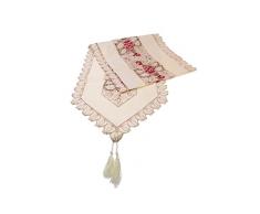 Générique Rouge Fleur Brodé Ajouré 11" x 17" Table Napperon en Satin Tissu (paquet de 4)