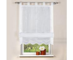 Home Fashion 79252-801 Rideau Store Bateau avec Boucles Blanc 140 x 120 cm