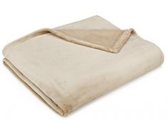 AmazonBasics Plaid en peluche effet velours Pour le canapé Beige Sable
