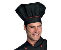 Toque de chef cuisinier noir rouge
