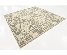 Rouleau géométrique par rouleau (8 'x 8') carré Navajo Crème Zone Tapis