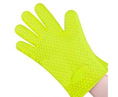 1 Gant de cuisine en silicone résistant anti-chaleur anti-brûlures surface anti-dérapante Pour Manipuler les Plats Chauds, Vert