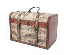 Boîte de rangement en bois Vintage avec Globe terrestre, idée Cadeau pour la Saint Valentin, fête des Pères, la fête des mères, un anniversaire, cadeaux, hommes, lui, son Papa, Maman, les cartes de remerciement, les cartes