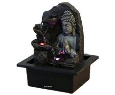 Fontaine d'intérieur Feng Shui Bouddha Spirit 26 cm avec LED Multicolore