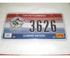 PLAQUE IMMATRICULATION AMERICAINE LAC DU L FLAMBEAU