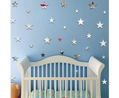 Ufengke® 20-Pcs 3D Étoile Diy Effet Miroir Stickers Muraux,La Chambre Des Enfants Pépinière Design De Mode Stickers De L'Art La Décoration D'Intrieur