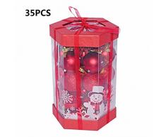 Everesta Lot de 35 boules de Noël 5cm de boules déco noël guirlande boules cimier Noël incassable Boules Décoration ,ce lot complet de décoration vous permet d'avoir tous les accessoires de déco pour votre sapin.- Thème couleur
