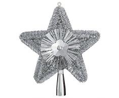 Cimier de sapin Brillant - 23 cm. - Argent