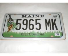 PLAQUE IMMATRICULATION AMERICAINE MAINE
