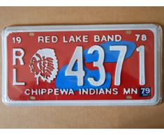 Plaque immatriculation américaine nouvelle 31 x 16 cm reproduction Minnesota Red Lake Band