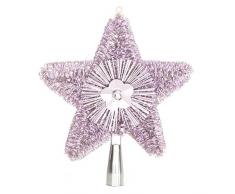 Cimier pour sapin de Noël - H. 23 cm - Rose