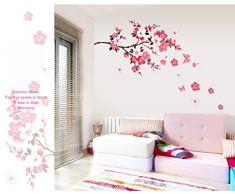 ufengke® Chinois Peach Fleurs de Style de Fleur Stickers Muraux, Salle de Séjour Chambre à Coucher Autocollants Amovibles