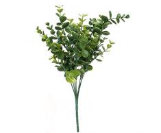 TOOGOO(R) 1 x Plastique artificielle Plante Eucalyptus Herbe 7 branches pour Decoration de Maison de mariage Vert --- grandes feuilles