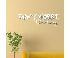 Ufengke® 3D "Don'T Worry" Lettres Effet De Miroir Stickers Muraux Design À La Mode Art De Décalque Décoration De La Maison Argent